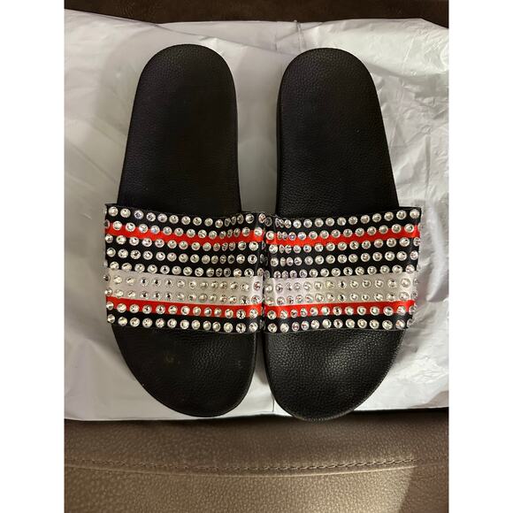 INC International Concepts Shoes - International Concepts Rhinestone Stripe Sandals - Size 11